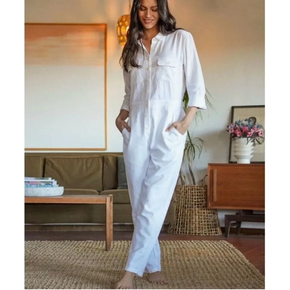 Outerknown S.E.A. Corduroy Jumpsuit Women S‎ Salt White cream Utility Coverall